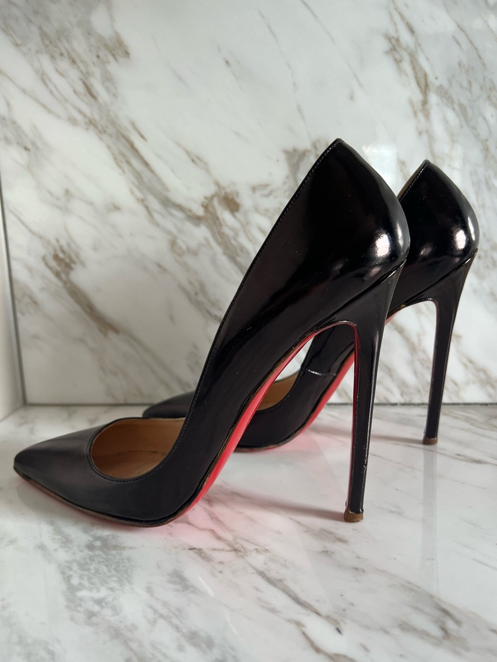 Vintage Christian Louboutin Pigalle Black Patent Leather 38.5